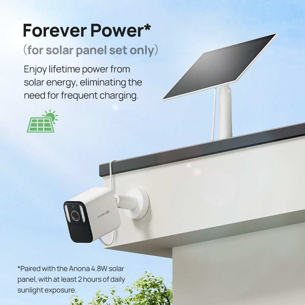 Anona Lucio 2.5K 4MP QHD AI Solar/Battery Powered Security Camera