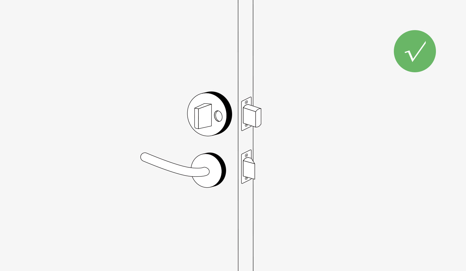 The Holo is currently compatible with Single Cylinder Deadbolts only, as shown in the illustration.